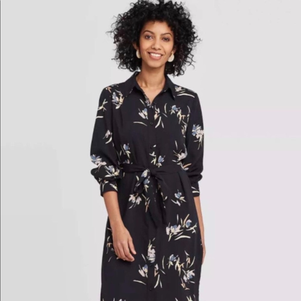 Long Sleeve Floral Shirt Dress | A New Day